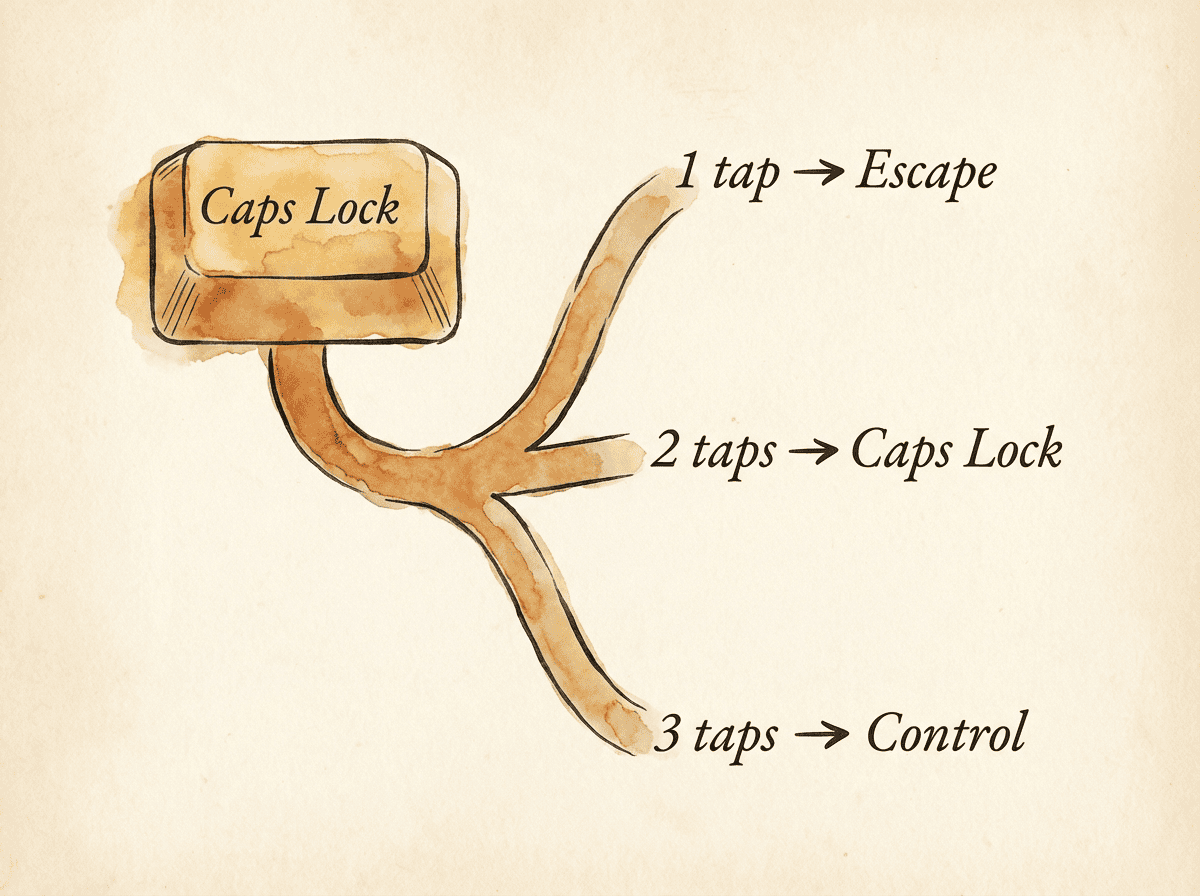 Tap-dance — multiple taps, multiple actions